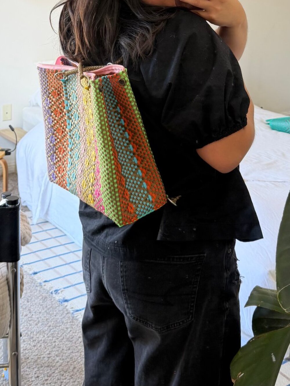 Multicolor Woven Mexican Backpack